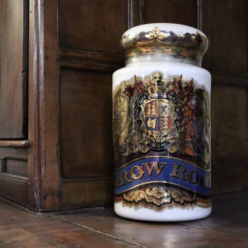 large victorian glass pharmacyapothecarychemist shop display jar and cover - CATEGORY: ANTIQUE GLASS - DATED VICTORIAN
