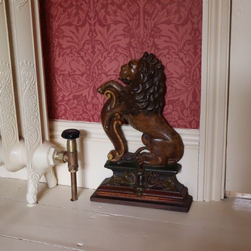 a victorian cast iron rampant lion doorstop - CATEGORY: ANTIQUE MISCELLANEOUS - DATED 1870