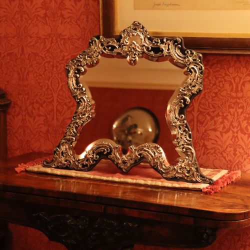 an edwardian silver mounted dressing table mirror - CATEGORY: ANTIQUE SILVER - DATED 1900