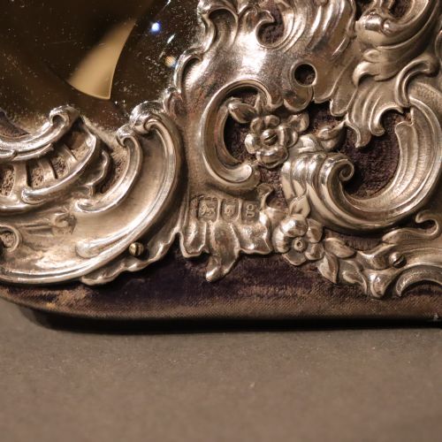 AN EDWARDIAN SILVER MOUNTED DRESSING TABLE MIRROR - ADDITIONAL PHOTO 2