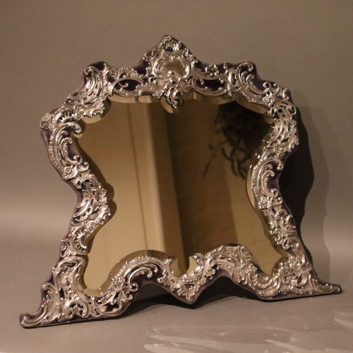 AN EDWARDIAN SILVER MOUNTED DRESSING TABLE MIRROR - ADDITIONAL PHOTO 6