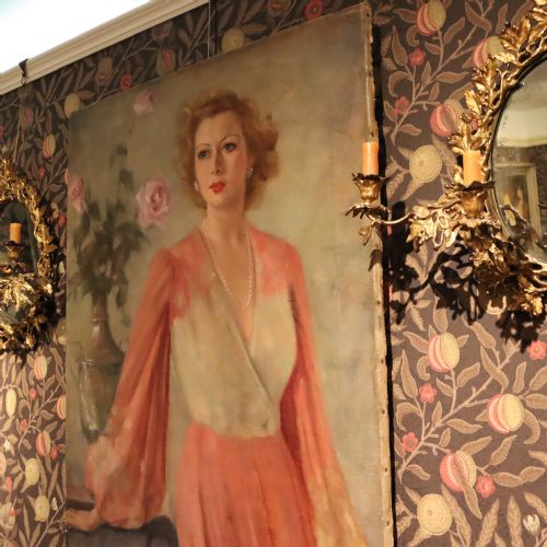 OIL ON CANVAS PORTRAIT OF THE FAMOUS ACTRESS SINGER GREER GARSON - ADDITIONAL PHOTO 3