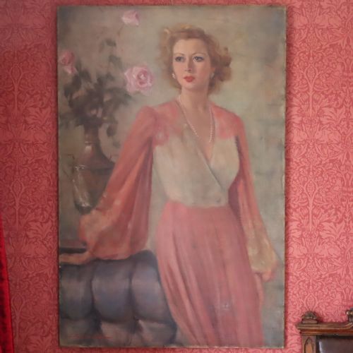 OIL ON CANVAS PORTRAIT OF THE FAMOUS ACTRESS SINGER GREER GARSON - ADDITIONAL PHOTO 4