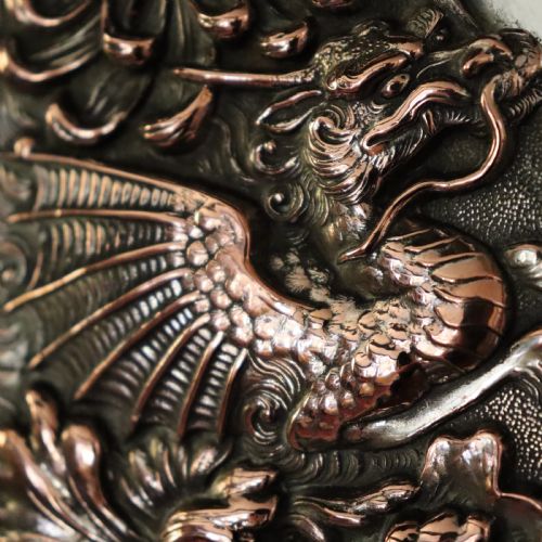 19TH CENTURY FREE STANDING CHINESE REPOUSSE COPPER AND SILVER PLATED MIRROR - ADDITIONAL PHOTO 3