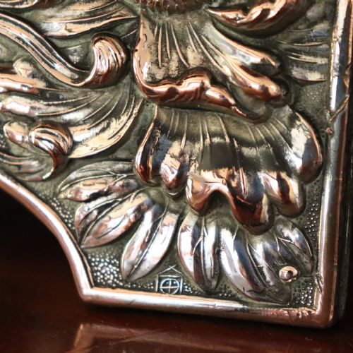 19TH CENTURY FREE STANDING CHINESE REPOUSSE COPPER AND SILVER PLATED MIRROR - ADDITIONAL PHOTO 4
