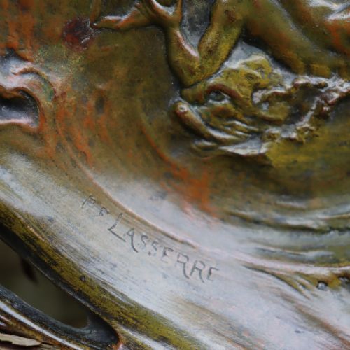ART NOUVEAU PLAQUE OF NYMPH WITH PUTTI CIRCA 1900 - ADDITIONAL PHOTO 1