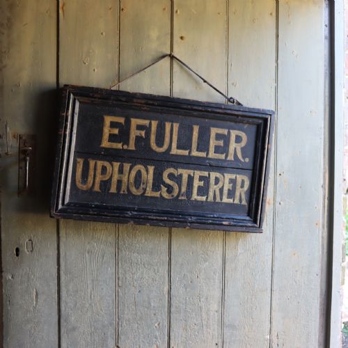 VICTORIAN PAINTED TRADE SIGN FOR E FULLER UPHOLSTERER - ADDITIONAL PHOTO 2