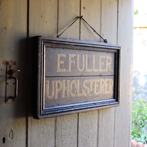VICTORIAN PAINTED TRADE SIGN FOR E FULLER UPHOLSTERER - ADDITIONAL PHOTO 3
