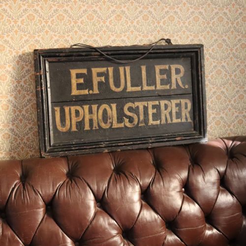 VICTORIAN PAINTED TRADE SIGN FOR E FULLER UPHOLSTERER - ADDITIONAL PHOTO 12