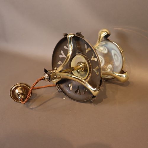ARTS CRAFTS CEILING LIGHT CIRCA 1900 - ADDITIONAL PHOTO 5