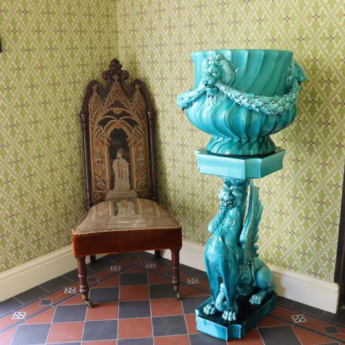 LATE VICTORIAN CLEMENT MASSIER LUSTER GLAZE EARTHENWARE JARDINIERE AND GRIFFIN STAND CIRCA 1900 - ADDITIONAL PHOTO 9