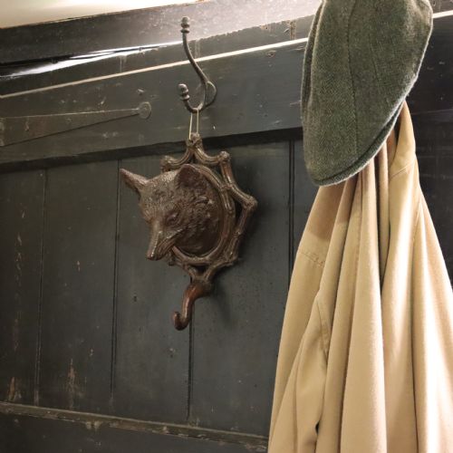 BLACK FOREST CARVED WOOD FOX MASK WALLMOUNTED HAT OR COAT HOOK 1915 - ADDITIONAL PHOTO 2