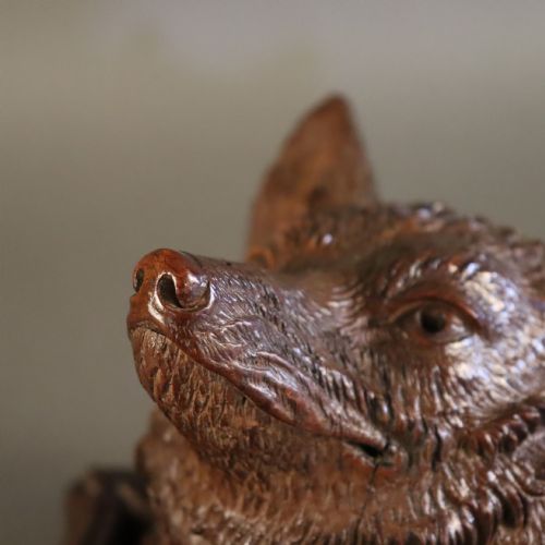 BLACK FOREST CARVED WOOD FOX MASK WALLMOUNTED HAT OR COAT HOOK 1915 - ADDITIONAL PHOTO 8