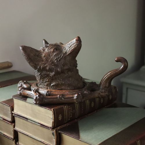 BLACK FOREST CARVED WOOD FOX MASK WALLMOUNTED HAT OR COAT HOOK 1915 - ADDITIONAL PHOTO 9