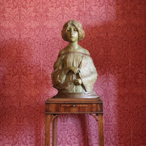 ART NOUVEAU TERRACOTTA BUST INSPIRATION BY LAMBERT ESCALER - ADDITIONAL PHOTO 3