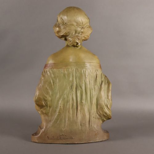 ART NOUVEAU TERRACOTTA BUST INSPIRATION BY LAMBERT ESCALER - ADDITIONAL PHOTO 4