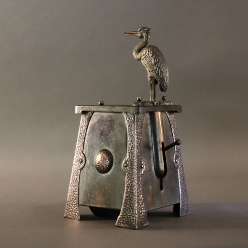 AN ARTS AND CRAFTS RUSKIN SET MECHANICAL STORK CIGARETTE DISPENSER - ADDITIONAL PHOTO 6
