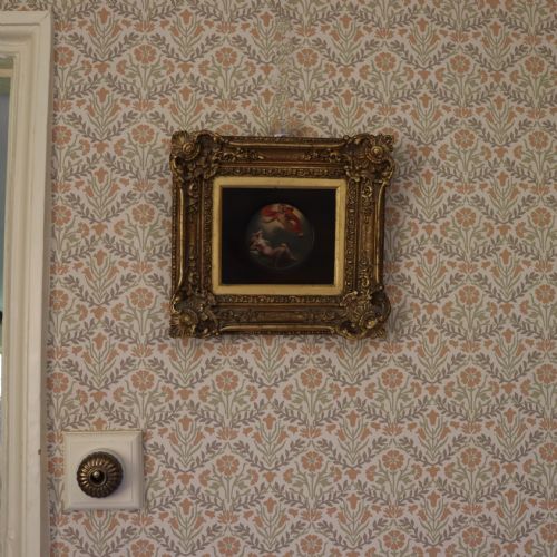EARLY 19TH CENTURY CONTINENTAL SCHOOL MYTHICAL OIL PAINTING OF A GOD AND NAKED NYMPH - ADDITIONAL PHOTO 1