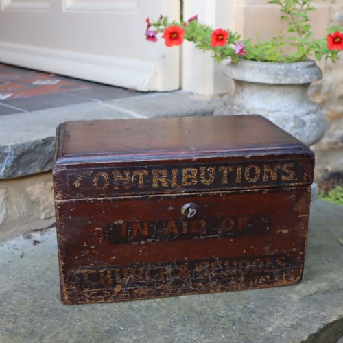 19TH CENTURY ENGLISH LOCKABLE CONTRIBUTION BOX - ADDITIONAL PHOTO 2
