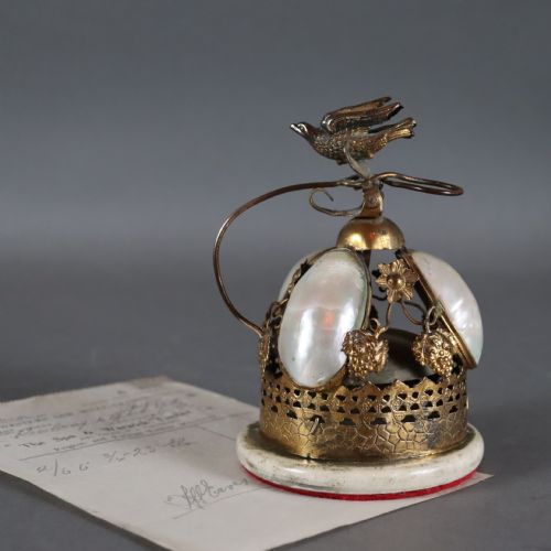 ANTIQUE FRENCH PALAIS ROYAL DINNER BELL - ADDITIONAL PHOTO 2