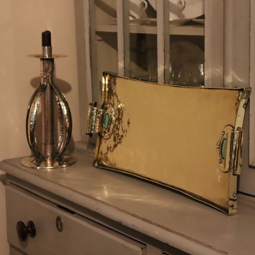 AN ARTS CRAFTS BRASS TRAY CIRCA 1910 - ADDITIONAL PHOTO 2