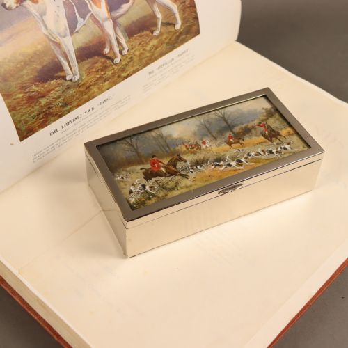 fox hunting interest cigarette box - CATEGORY: ANTIQUE BOXES - DATED 1920