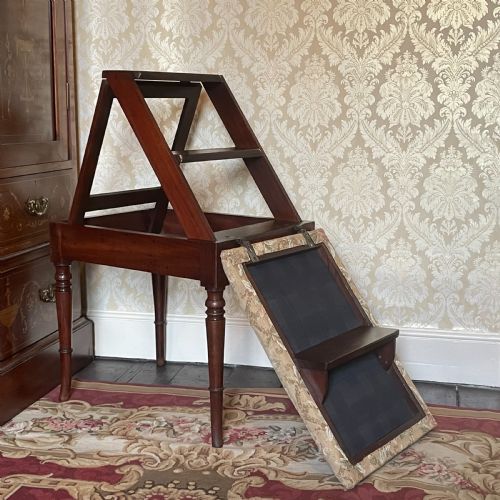 REGENCY MAHOGANY METAMORPHIC LIBRARY STEPSSTOOL BY GILLOWS CIRCA 1820 - ADDITIONAL PHOTO 5