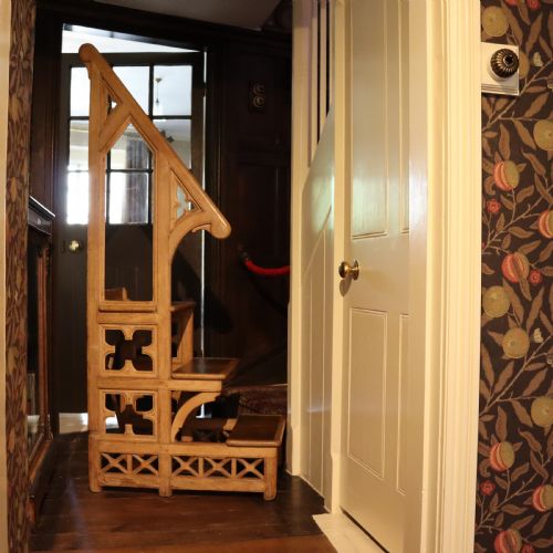 19TH CENTURY PINE GOTHIC LIBRARY STEPS - ADDITIONAL PHOTO 2