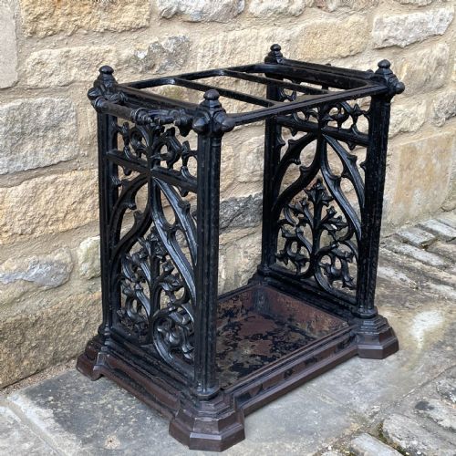 cast iron victorian gothic stick stand - CATEGORY: ANTIQUE MISCELLANEOUS - DATED 1870