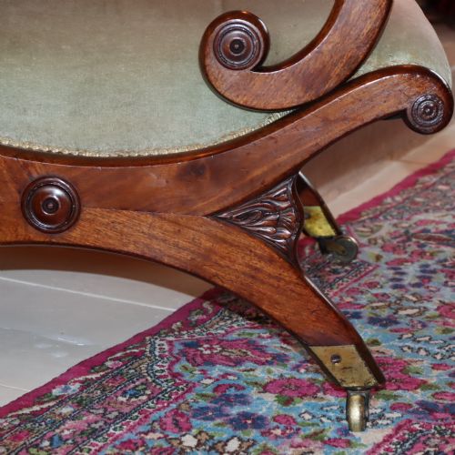 LATE REGENCY MAHOGANY X FRAME LIBRARY CHAIR POSSIBLY BY GILLOWS CIRCA 1830 - ADDITIONAL PHOTO 5