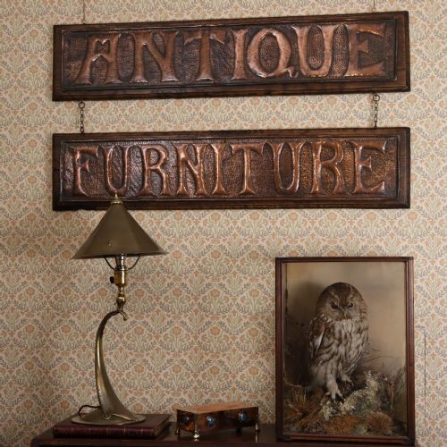 ARTS CRAFTS ANTIQUE FURNITURE BEATEN COPPER EMBOSSED PANELS - ADDITIONAL PHOTO 10