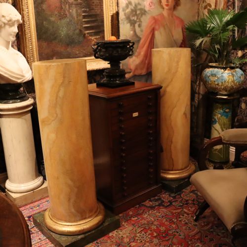 LARGE PAIR OF FAUX SIENNA MARBLE COLUMNS - ADDITIONAL PHOTO 3