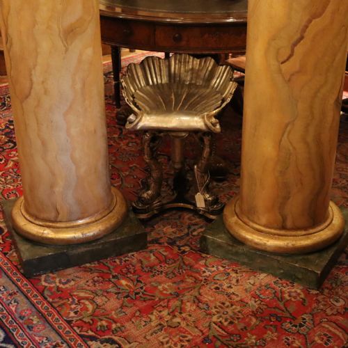 LARGE PAIR OF FAUX SIENNA MARBLE COLUMNS - ADDITIONAL PHOTO 5