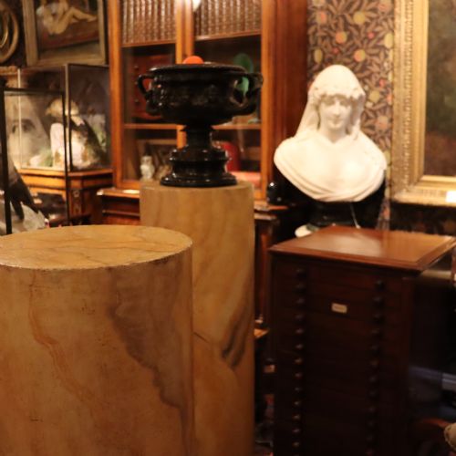 LARGE PAIR OF FAUX SIENNA MARBLE COLUMNS - ADDITIONAL PHOTO 9