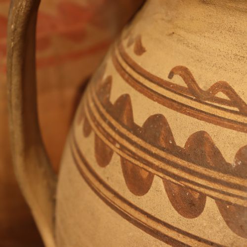 THREE 19TH CENTURY MEDITERRANEAN PAINTED POTTERY VESSELS - ADDITIONAL PHOTO 3