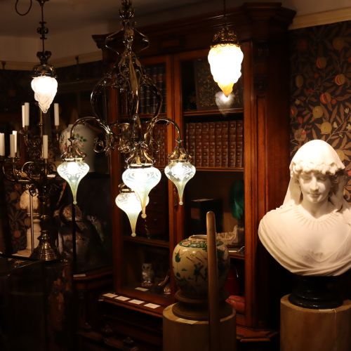 LARGE ART NOUVEAU CEILING LIGHT - ADDITIONAL PHOTO 5