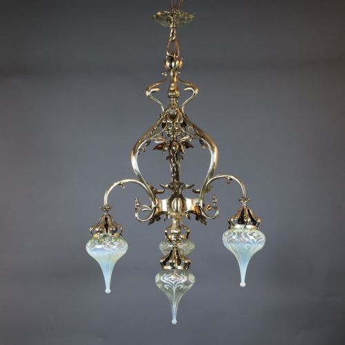 LARGE ART NOUVEAU CEILING LIGHT - ADDITIONAL PHOTO 1