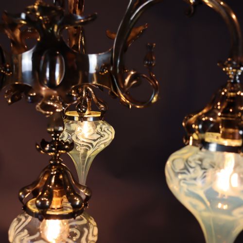 LARGE ART NOUVEAU CEILING LIGHT - ADDITIONAL PHOTO 2