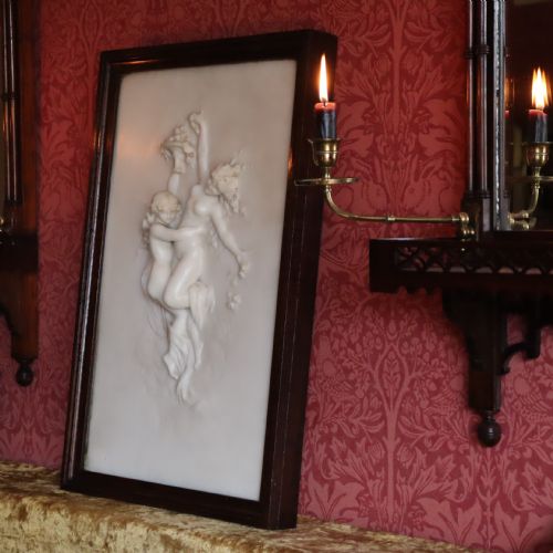 A VICTORIAN WHITE MARBLE RELIEF OF TWO NUDES - ADDITIONAL PHOTO 4