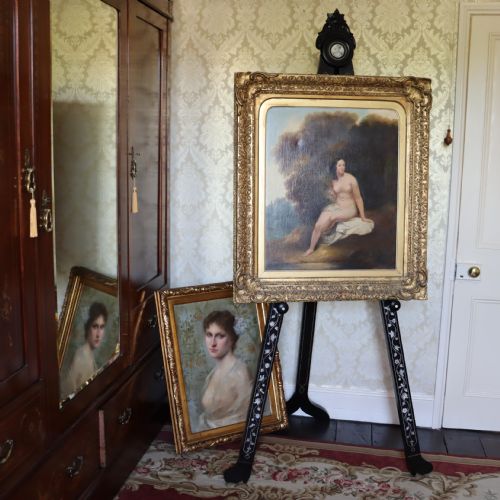 EBONY VENEERED WALNUT GALLERY EASEL WITH IVORY INLAY ITALIAN CIRCA 1880 - ADDITIONAL PHOTO 2