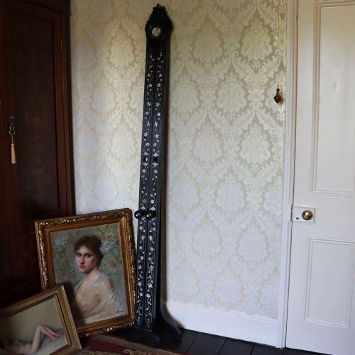 EBONY VENEERED WALNUT GALLERY EASEL WITH IVORY INLAY ITALIAN CIRCA 1880 - ADDITIONAL PHOTO 3