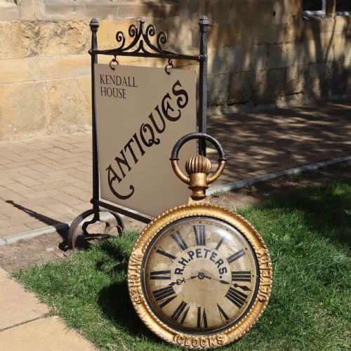 A LATE 19TH CENTURY HANGING TRADE SIGN MODELLED AS A POCKET WATCH - ADDITIONAL PHOTO 5