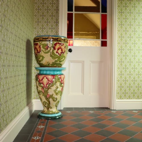 LARGE MINTON SECESSIONIST JARDINIERE AND STAND - ADDITIONAL PHOTO 1