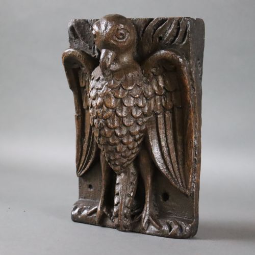 RARE ENGLISH 17TH CENTURY RELIGIOUS OAK CARVING OF THE VULNING PELICAN - ADDITIONAL PHOTO 7