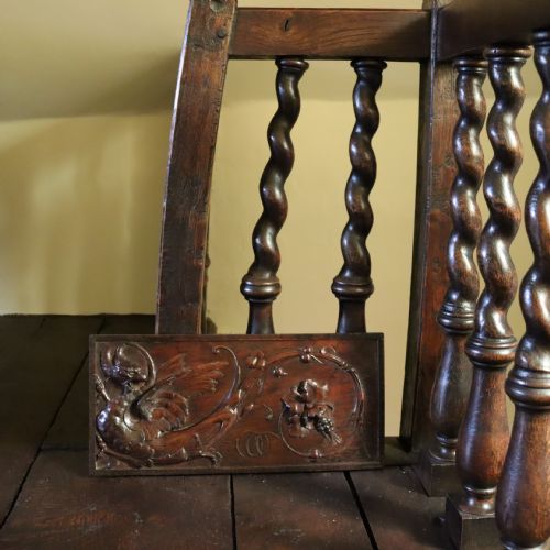 A 19TH CENTURY CARVED WALNUT WALL PANEL DEPICTING A WYVERN OR DRAGON - ADDITIONAL PHOTO 1