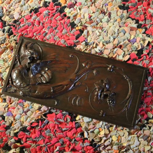A 19TH CENTURY CARVED WALNUT WALL PANEL DEPICTING A WYVERN OR DRAGON - ADDITIONAL PHOTO 2