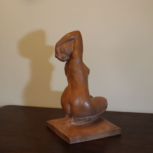 ART DECO CLAY NUDE SCULPTURE ECSTASY BY AMEDEO GENNARELLI CIRCA 1920S - ADDITIONAL PHOTO 5