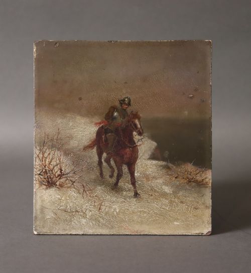 ENGLISH SMALL OIL ON WOOD PANEL PAINTING ON THE BEACH BY FLORENCE HALE CIRCA 1880 - ADDITIONAL PHOTO 1