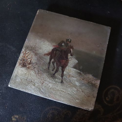 ENGLISH SMALL OIL ON WOOD PANEL PAINTING ON THE BEACH BY FLORENCE HALE CIRCA 1880 - ADDITIONAL PHOTO 6