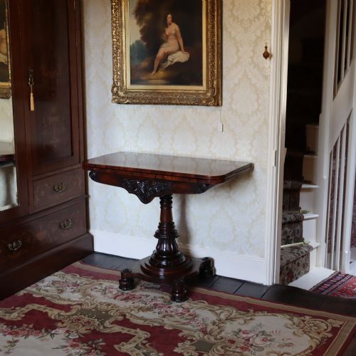 WILLIAM IV ENGLISH ROSEWOOD PEDESTAL FOLD OVER CARD TABLE - ADDITIONAL PHOTO 1